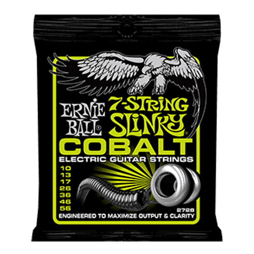 Ernie Ball Cobalt Slinky Electric Guitar Strings 2728 7-String 10-56