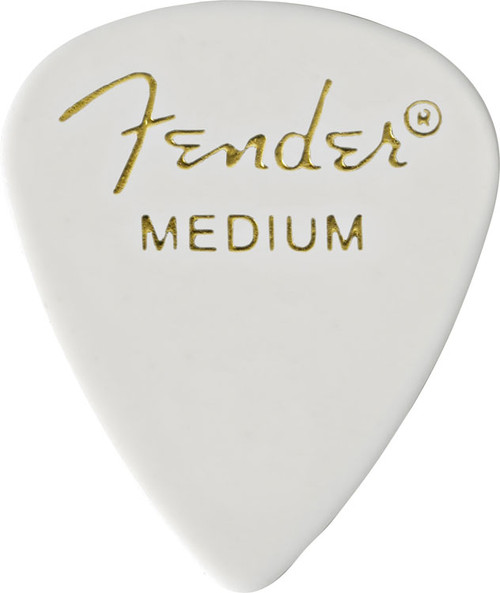 Fender Classic Celluloid Picks - White 351-880 White Medium 12 Pack