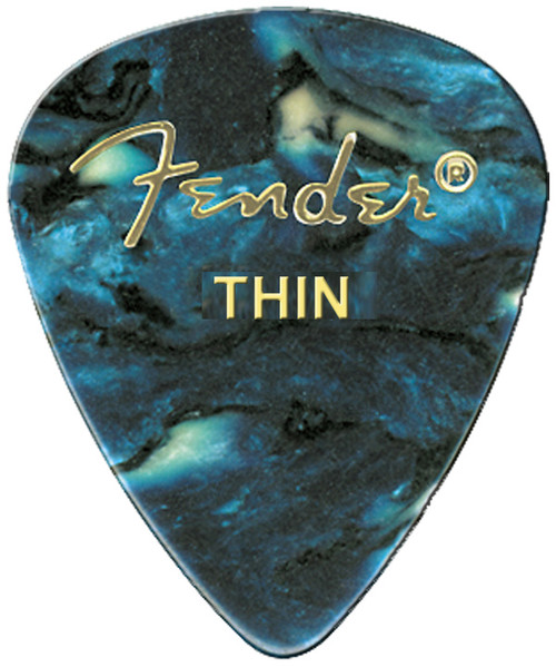 Fender Premium Colored Celluloid Guitar Picks 351 Ocean Turqoise Thin 12 Pack