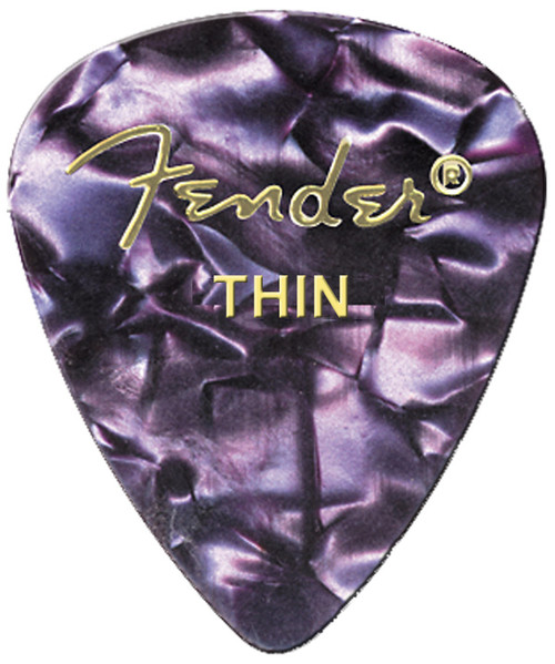 Fender Premium Colored Celluloid Guitar Picks 351 Purple MOTO Thin 12 Pack