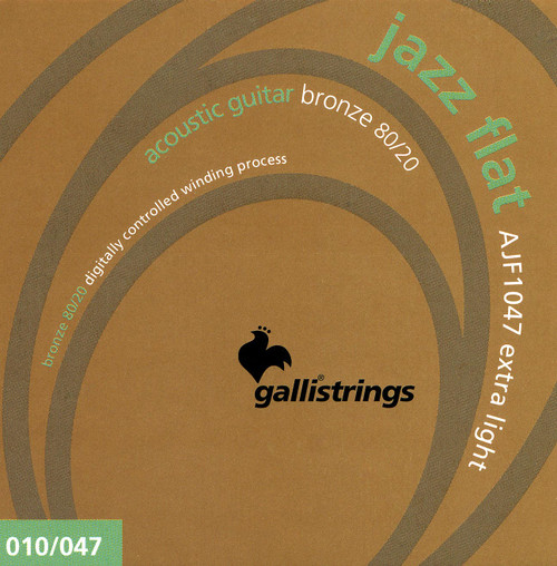 Galli AJF Jazz Flat 80/20 Bronze Acoustic Guitar Strings AJF1047 Extra Light 10-47