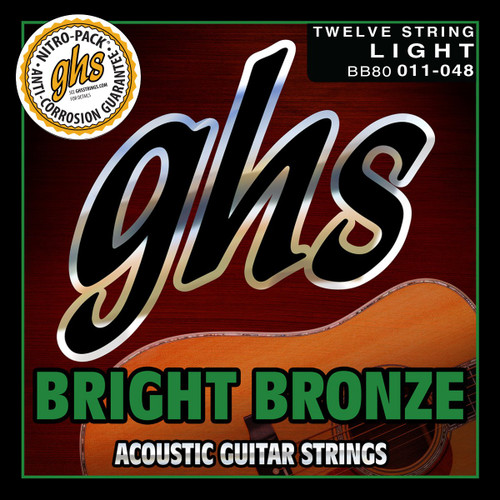 GHS Bright Bronze 12-String Acoustic Guitar Strings BB80 12-String Light 11-48