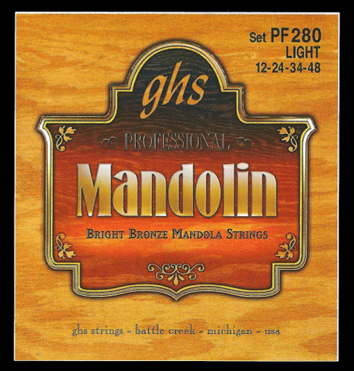 GHS PF280 Bright Bronze 8-String Mandola Strings, Light 12-48