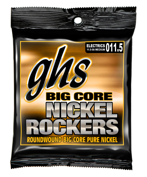 GHS Big Core Nickel Rockers Pure Nickel Electric Guitar Strings BCM Medium 11.5-56