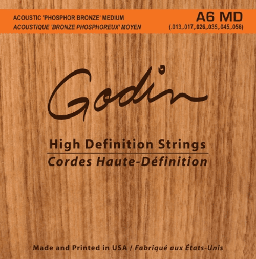Godin A6 Phosphor Bronze Acoustic Guitar Strings A6MD Medium
