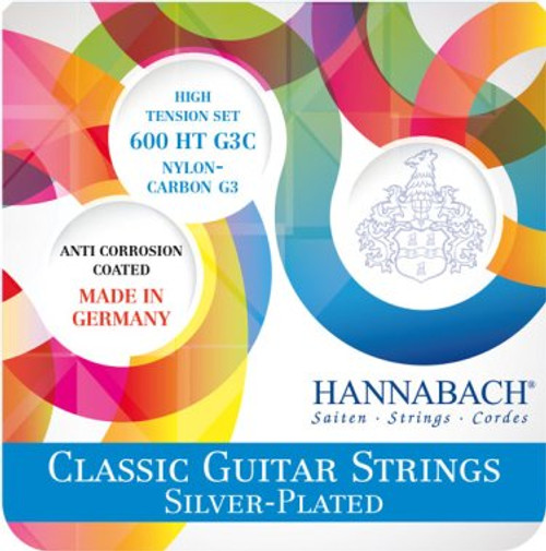Hannabach 600 Silver-Plated with Carbon 3rd Classical Guitar Strings 600HTG3C High Tension