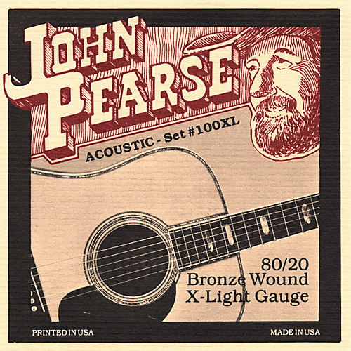 John Pearse Phosphor Bronze Acoustic Guitar Strings 500XL Extra Light 10-47