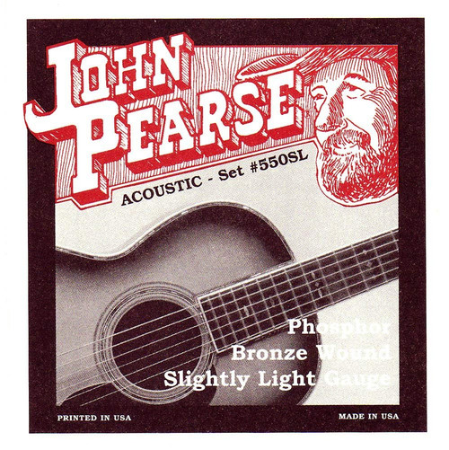 John Pearse Phosphor Bronze Acoustic Guitar Strings 570 Slightly Light  Custom 11-52