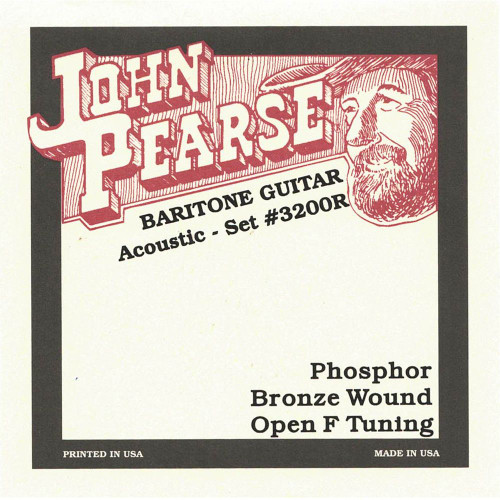 John Pearse Baritone Resophonic Phosphor Bronze Guitar Strings 3200 Open "F" Tuning, 15-68