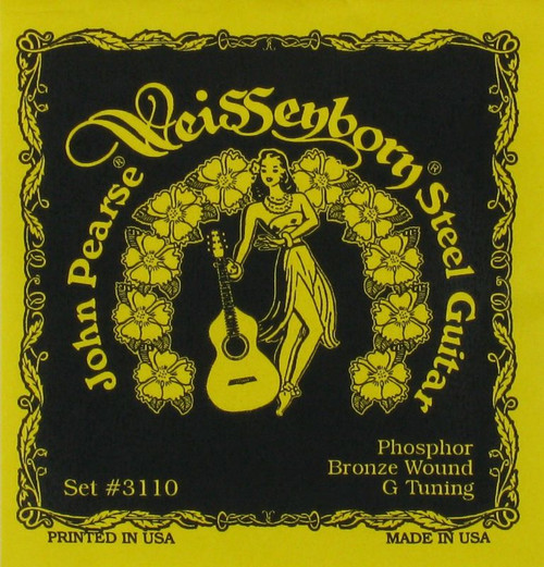 John Pearse 3110 Weissenborn Phosphor Bronze Acoustic Lap Slide Guitar Strings, G Tuning Heavy, DBGDGD, 17-62