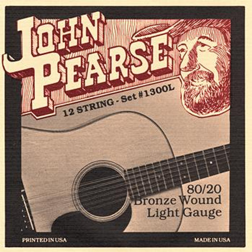 John Pearse 80/20 Bronze Acoustic Guitar Strings 200L Light 12-53