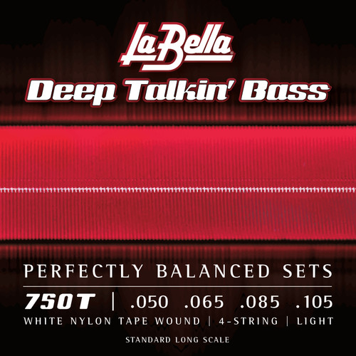 La Bella White Nylon Tape Wound Bass Strings 750T Light 50-105