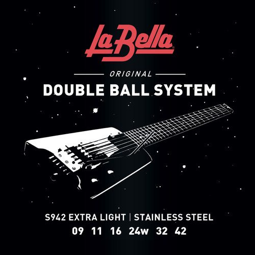 La Bella Steinberger Double Ball End Electric Guitar Strings S942 Extra Light 9-42