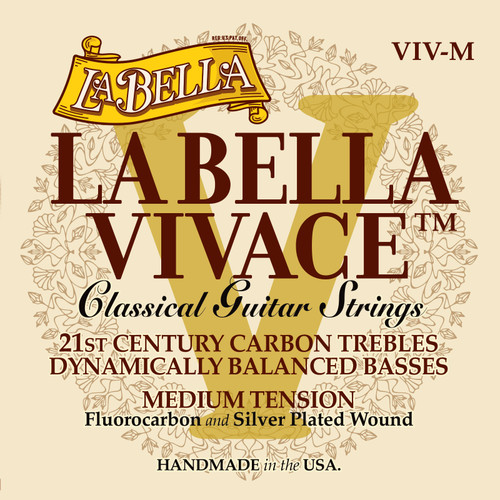 La Bella Vivace Fluorocarbon Classical Guitar Strings - Medium Tension