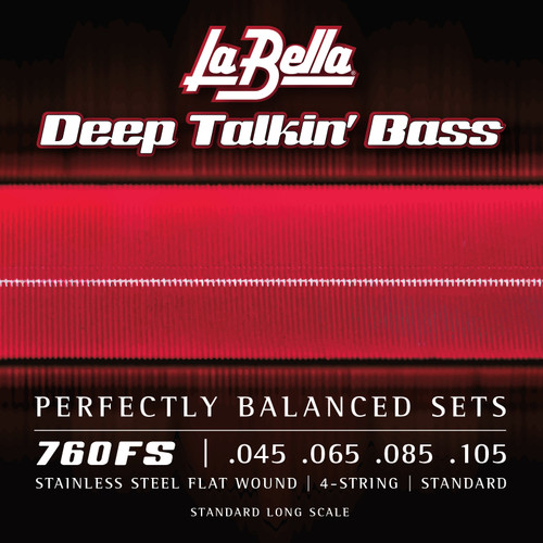 La Bella Hofner Beatle Bass Stainless Steel Flat Wound Electric Bass  Strings 760FHBB Standard 50-100