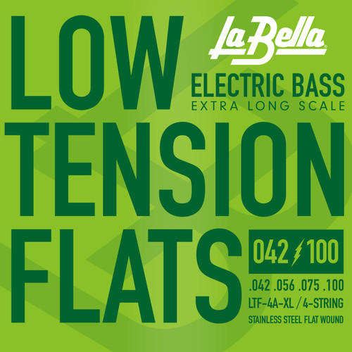La Bella Low Tension Flexible Flats XL Scale Bass Strings Extra Long Scale LTF-4A-XL 42-100