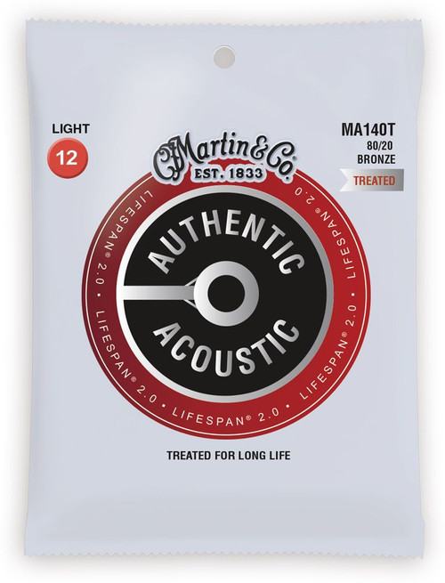Martin Lifespan Treated 80/20 Bronze Authentic Acoustic Guitar Strings