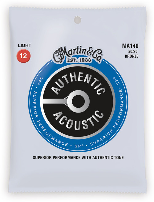 Martin MA140 SP 80/20 Bronze Authentic Acoustic Guitar Strings Light 12-54