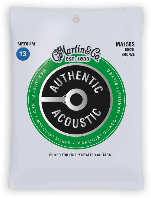 Martin MA150S Marquis Silked 80/20 Bronze Authentic Acoustic Guitar Strings Medium 13-56