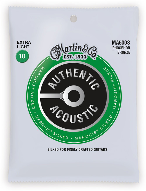 Martin MA530S Marquis Silked Phosphor Bronze Authentic Acoustic Guitar Strings Extra Light 10-47