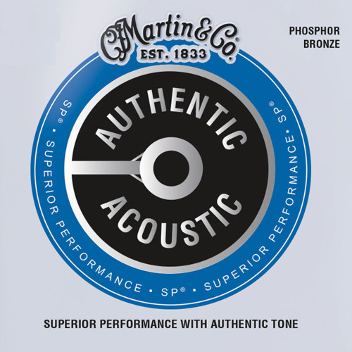 Martin MA535 SP Phosphor Bronze Authentic Acoustic Guitar Strings Custom  Light 11-52