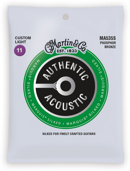 Martin MA535 SP Phosphor Bronze Authentic Acoustic Guitar Strings Custom  Light 11-52