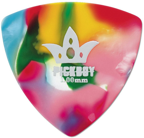 Pickboy Celluloid Multi Color Rounded Triangle Guitar Picks 10 Pack 1.00 mm