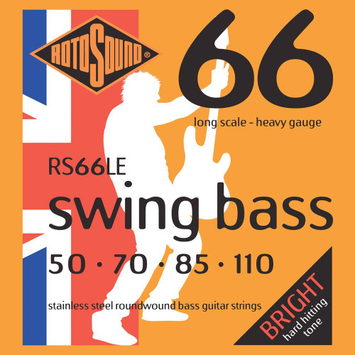 Rotosound RS66LE Long Scale 66 Stainless Steel Swing Electric Bass Strings Heavy 50-110