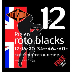 Rotosound Handmade Nickel Electric Guitar Strings R12-60 Black 12-60