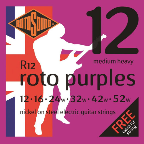 Rotosound Handmade Nickel Electric Guitar Strings R12 Purple 12-52