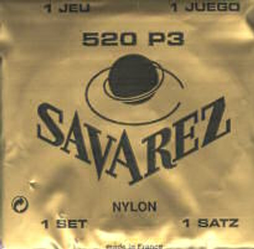 Savarez 520 P3 Red Traditional Classical Guitar Strings - Plastic Wound Trebles