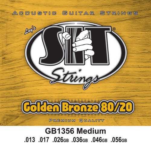 SIT 80/20 Golden Bronze Acoustic Guitar Strings GB1356 Medium 13-56