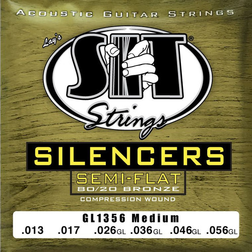SIT Silencer 80/20 Bronze Inverse Wound Acoustic Guitar Strings GL1356 Medium 13-56