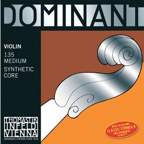 Thomastik-Infeld 135 Dominant Synthetic Core Aluminum and Silver Wound Ball End 4/4 Violin Strings