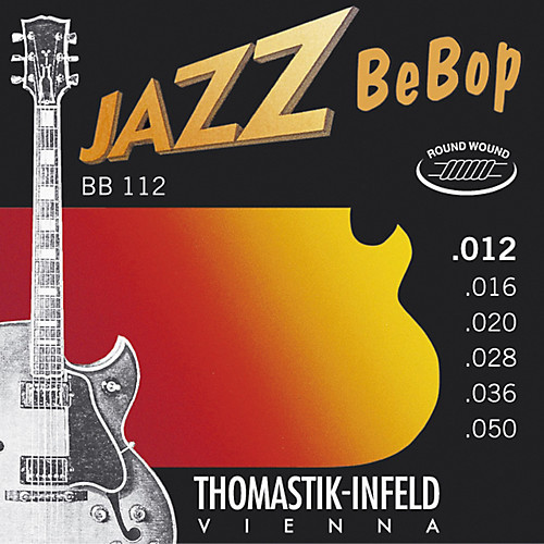 Thomastik-Infeld Jazz BeBop Pure Nickel Round Wound Acoustic/Electric Jazz Guitar Strings BB112 Light 12-50