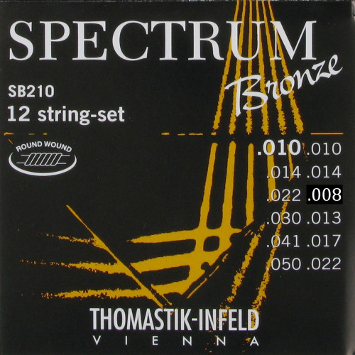Thomastik-Infeld Spectrum Bronze 12-String Acoustic Guitar Strings SB210 Extra Light 10-50
