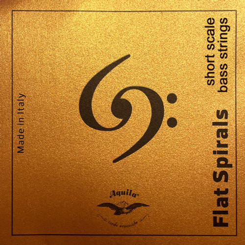 Aquila Copper Flat Spirals Short Scale Bass Strings 23-26 Inch Scale