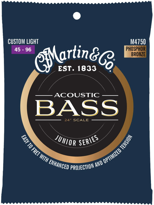 Martin M4750 Junior Short Scale Acoustic Bass Strings Custom Light 45-96