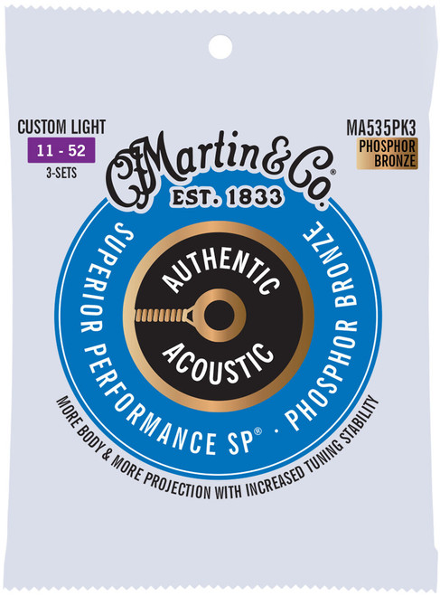 Martin MA535 SP Phosphor Bronze Authentic Acoustic Guitar Strings
