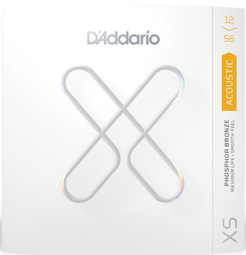 D'Addario XSAPB1256 XS Coated Phosphor Bronze Acoustic Guitar Strings Light Top/Medium Bottom 12-56