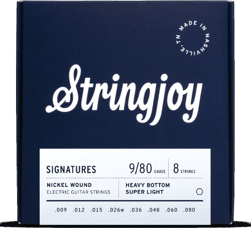 Stringjoy HVY98 Signatures Nickel Wound Electric Guitar Strings 8-String Heavy Bottom Super Light 9-80