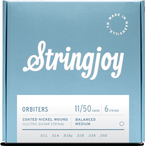 Stringjoy OR1150 Orbiters Coated Nickel Wound Electric Guitar Strings Balanced Medium 11-50