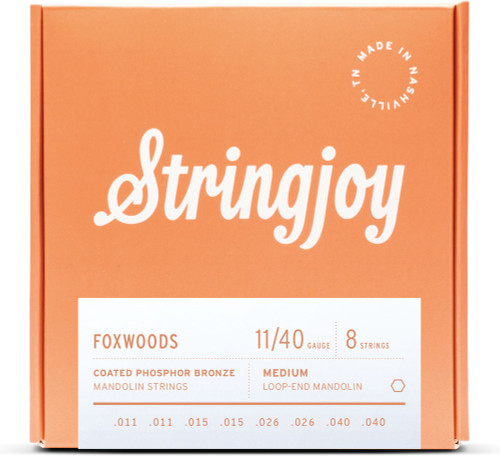 Stringjoy FW1140 Foxwoods Coated Phosphor Bronze Mandolin Strings Medium 11-40