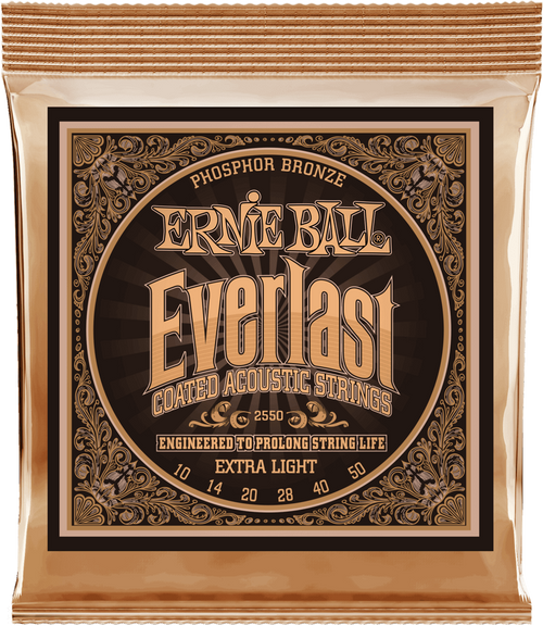 Ernie Ball 2550 Everlast Coated Phosphor Bronze Acoustic Guitar Strings Extra Light 10-50