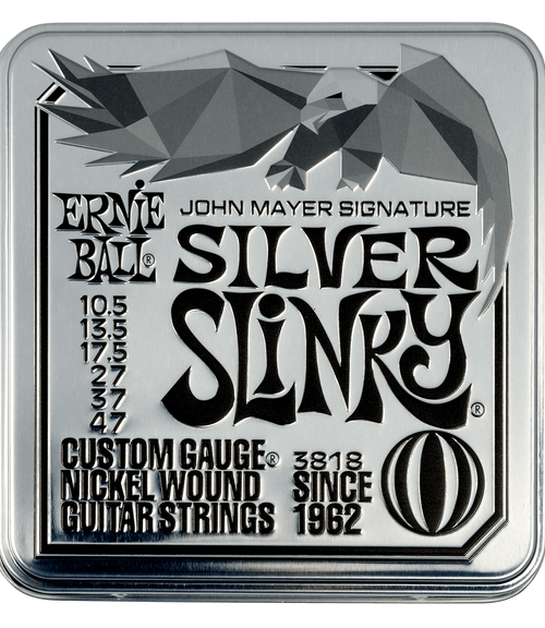 Ernie Ball 3818 3 Pack John Mayer Silver Slinky Signature Electric Guitar Strings 10.5-47