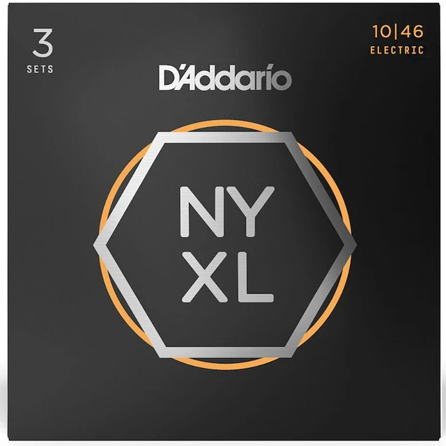 D'Addario NYXL Light Electric Guitar String 1046 3Pack