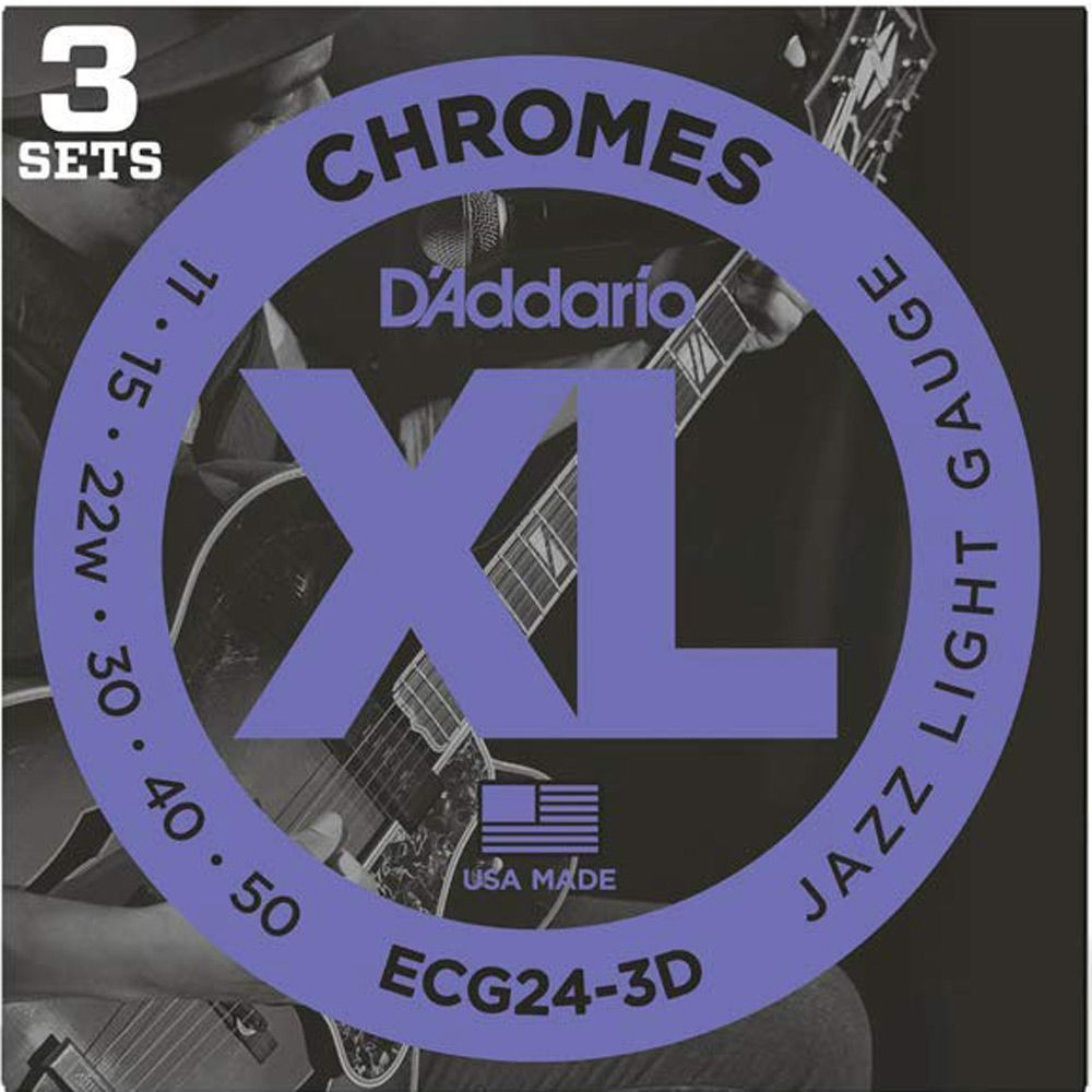 D'Addario ECG24-7 7-String Chrome Flat Wound Electric Guitar | Reverb