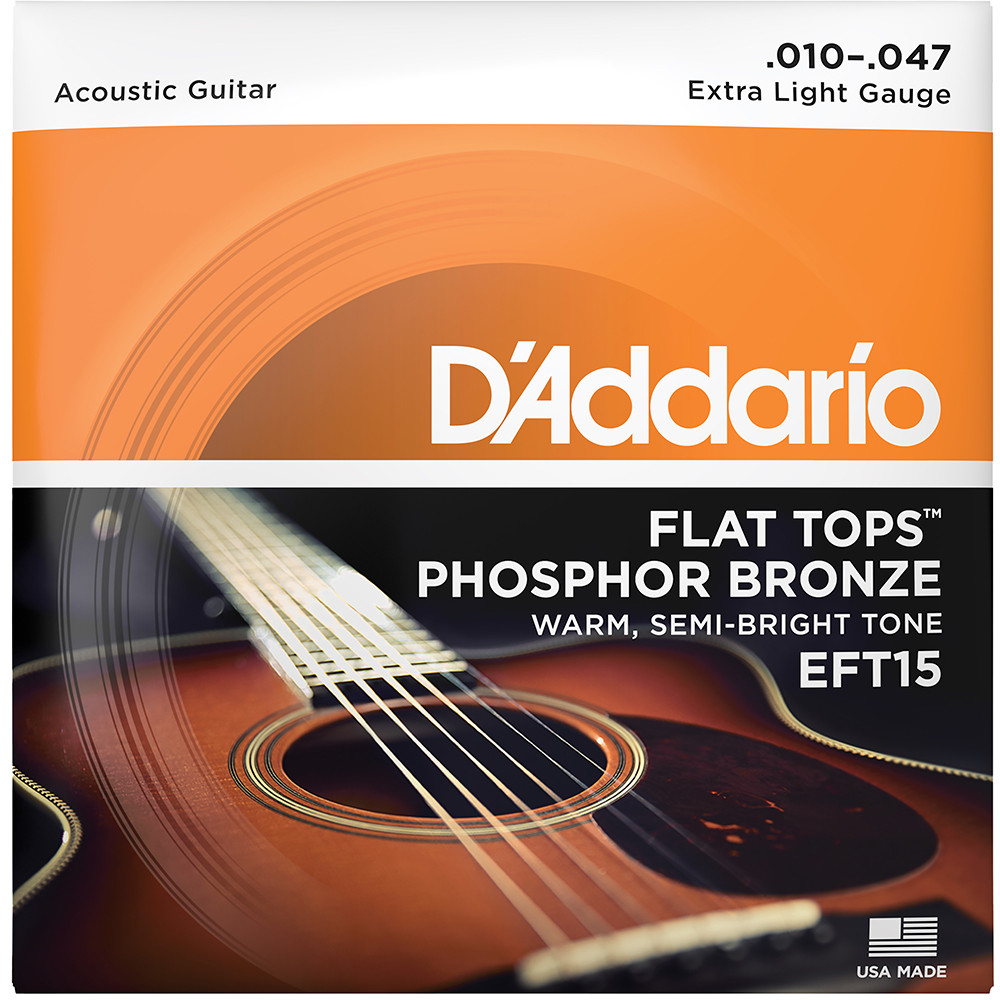 Corde D'Addario Flat Tops EFT13 Per Chitarra Acustica E Resofonica - Bronzo Fosforoso