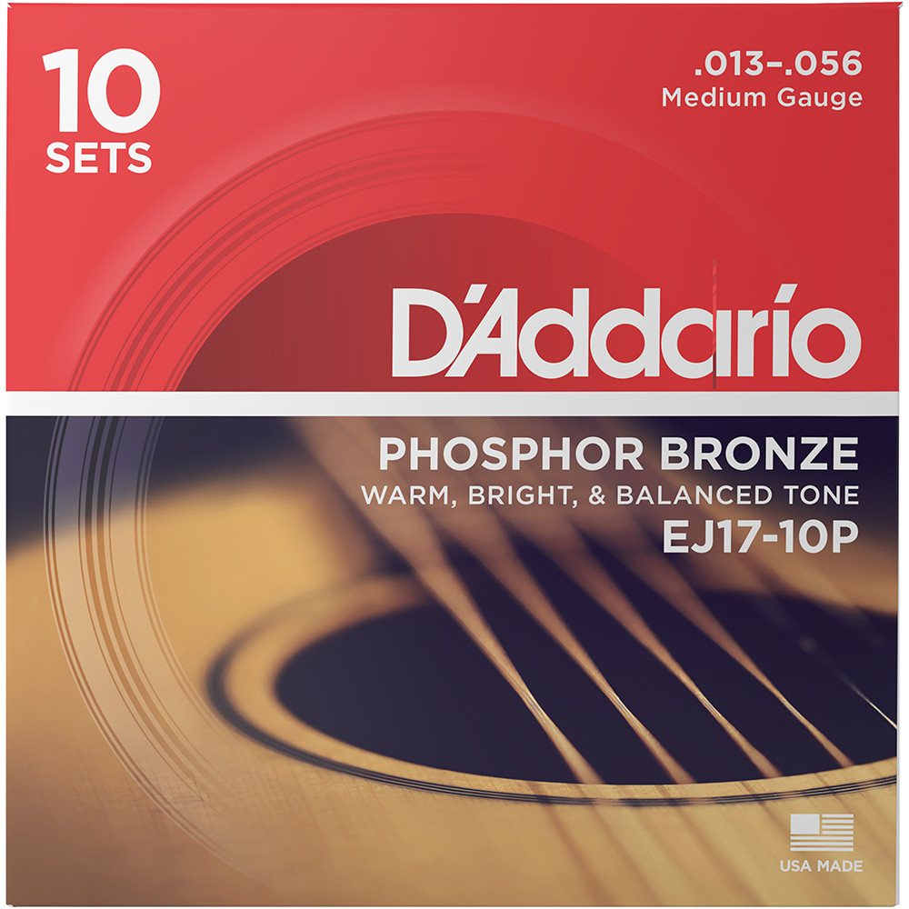 DAddario Acoustic Strings 10 Pack|Strings and Beyond