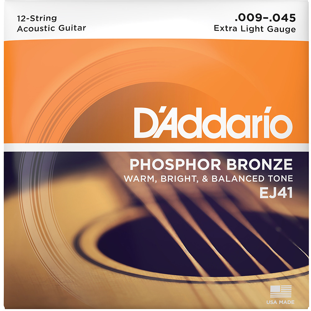 D'Addario EJ Phosphor Bronze 12 String Acoustic Guitar Strings